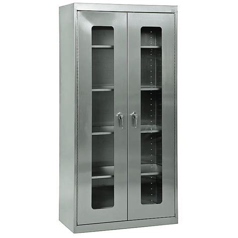 stainless steel tall cabinet see through|clear view stee cabinets.